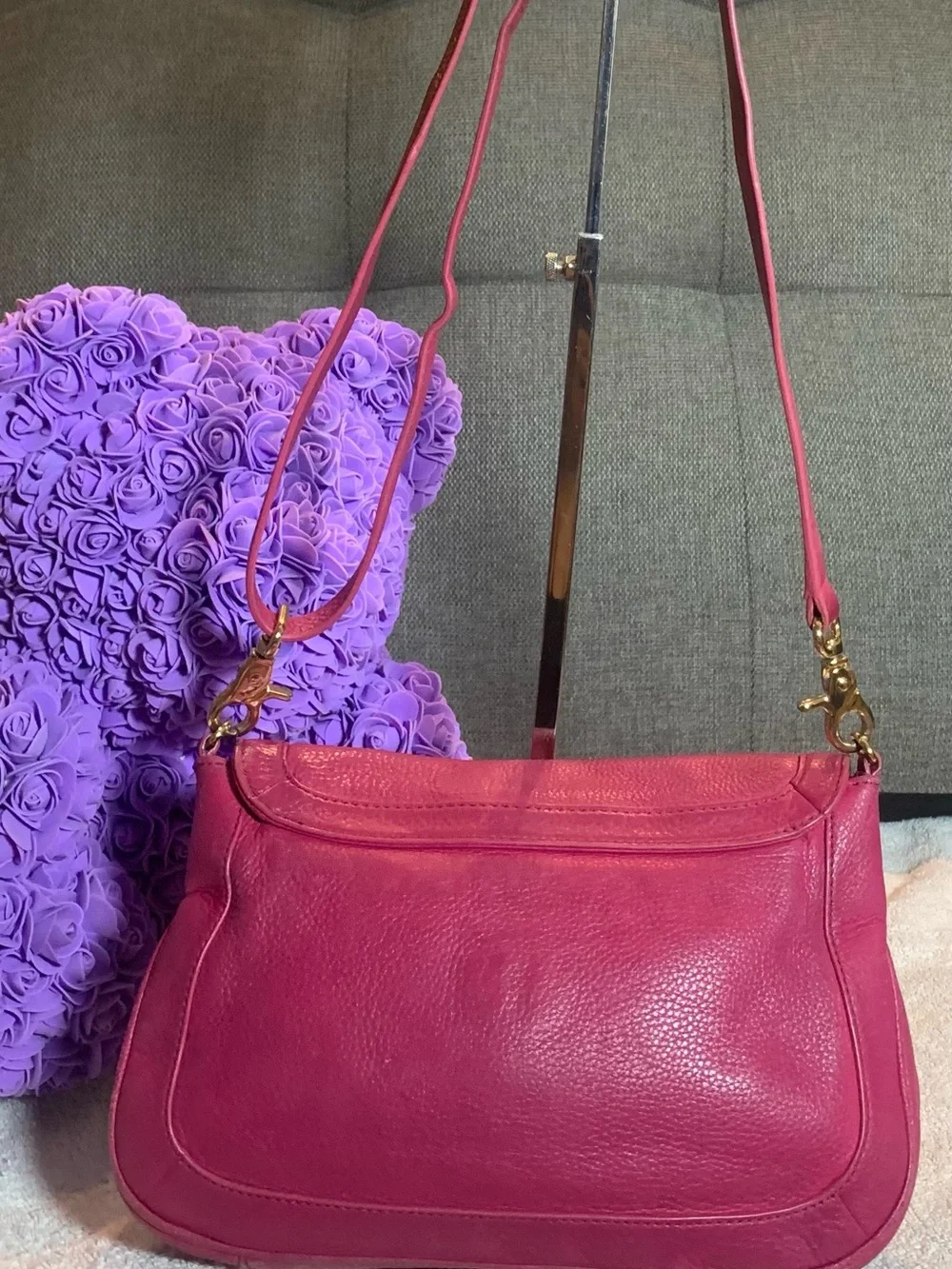 GUC Tory Burch Dark Mauve Pink Crossbody Bag